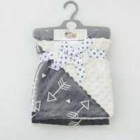 ผ้าห่มเด็กทารกแรกเกิด Super Soft Fleece Minky พร้อม Double Layer Dotted Backing สำหรับรถเข็นเด็กรับผ้าห่ม