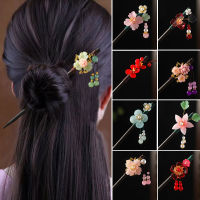 【CW】Handmade Luxury Flower Hairpins Hair Sticks Vintage Wood Chinese Hair Stick Pins For Women Hair Ornament Jewelry Accessories