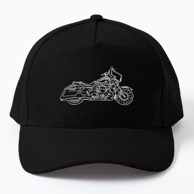 Motorcycle Art Street Glide Baseball Cap Hat Hip Hop Snapback Fish Bonnet Sun Mens Black Solid Color Casual Spring
 Printed