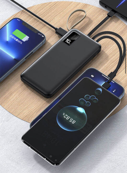 power-bank-30000mah-usb-พาวเวอร์แบง-fast-charging-สีดำ-เพาเวอร์แบงค์-รวมสายชาร์จ-4-เส้น-เหมาะสำหรับมือถือรุ่นต่างๆ-พาวเวอร์แบงค์จำเป็นสำหรับการเดิน