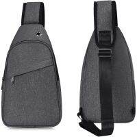 Mens Chest Bag with Headphone Hole Water Resistant Outdoor Crossbody Shoulder Backpack