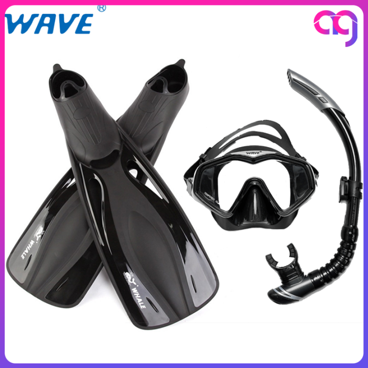 WHALE MK2600 SK900 Professional Diving Snorkeling Silicone Snorkel