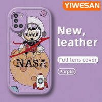 YIWESAN เคสซิลิโคนนิ่มแบบเรียบง่าย,M31 M31 A31ปลอกสำหรับ Samsung ลายการ์ตูนมิกกี้แฟชั่นหนังเคสมือถือกันกระแทกเคสป้องกันเลนส์กล้องถ่ายรูป