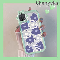 เคส Chenyyka สำหรับ OPPO A15 A35 A15s เคส4G ลายการ์ตูนน่ารักกลีบดอกซิลิโคนนิ่มสีสันสดใสใหม่เคสโทรศัพท์โปร่งใสกันกระแทกเคสใสลายสัตว์ประหลาดตัวเล็กป้องกันเลนส์กล้องสร้างสรรค์