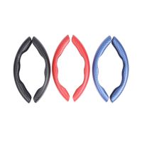 2PCS/set 15inch Car Anti-skid Steering Wheel Cover Red Carbon Fiber Steering Cover