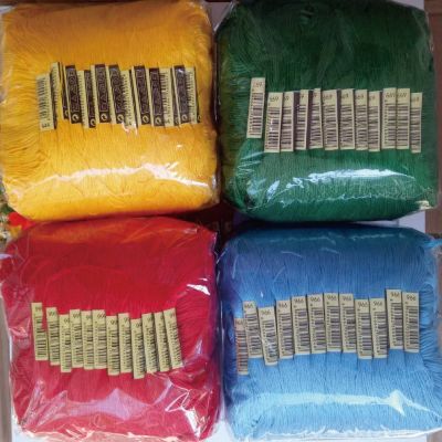 240PCS 8M Branch Thread Red/Yellow/Black/White Floss Cross Stitch Embroidery Yarn DIY Polyester Cotton Sewing Skein Kit Tool