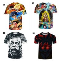 โรงงาน3D พิมพ์อะนิเมะ Graphic Tees Monkey · D · Luffy Men เสื้อยืดแฟชั่นแขนสั้น Casual Top