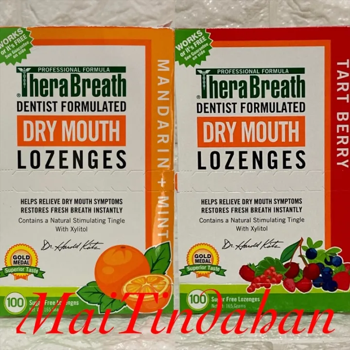 Therabreath Dry Mouth Lozenges, Mandarin Mint, Per 20 Or 100 Wrapped 