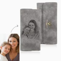 Women Custom Photo Long Wallet Female Engraved Picture Purse Customize Mothers Day Gifts Personalized Birthday Gift for Mom Her