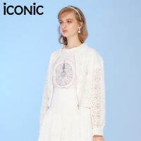 iCONiC SNOWY JACKET #6255 เสื้อแจ็คเก็ต สีขาว ผ้าลูกไม้ ขอบยางยืด ซิปสีเงิน เสื้อคลุม เสื้อผญ เสื้อทำงาน เสื้อแฟชั่น เสื้อผ้าผญ