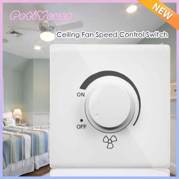 PETIYOUZA Durable Surface Mounted 220V 10A Wall Switch Fan Speed