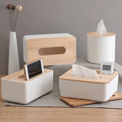 4 Styles Home Kitchen Living Room Toilet Wooden Plastic Tissue Box Solid Wood Napkin Holder Case Simple Stylish