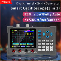 DSO3D12 3 IN 1แบนด์วิธ120MHz 250msa/s 3.2นิ้ว IPS ออสซิลโลสโคปจอแสดงผลดิจิตอล + มัลติมิเตอร์ + เครื่องกําเนิดสัญญาณช่องสัญญาณคู่ชาร์จ USB โหมดซูม FFT เครื่องมือทดสอบน้ำยาเบรกแบบพกพา