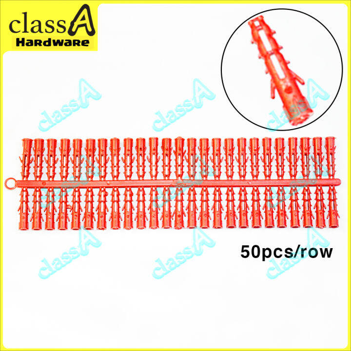 ClassAHW High Quality PVC Red Wall Plug Plastic Screw Wall 6mm Skru