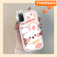 YIWESAN เคสสำหรับ A52 OPPO A72 A92 4G เคสรูปโบว์สีชมพูน่ารักกันกระแทกเคสโทรศัพท์โปร่งใสฝาครอบป้องกันเลนส์กล้องถ่ายรูปซิลิกาเจลป้องกันการตกหล่น