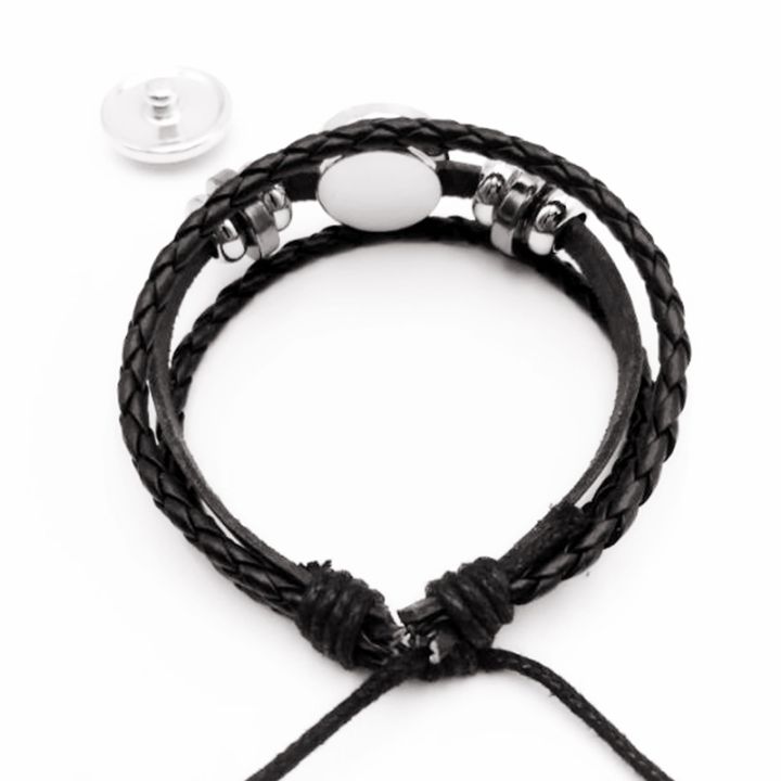 initial-new-hot-sale-vegvisir-viking-compass-snap-button-bracelet-jewelry-glass-cabochon-black-bracelet-jewelry