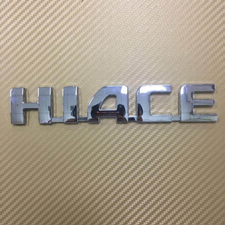โลโก้* HIACE สำหรับติดรถตู้ Toyota HIACE *18x3.5cm สีเงินชุบโครเมี่ยม