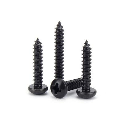 5/50pcs M3.5 M3.9 M4.2 M5 M5.5 M6.3 Black 304 A2 Stainless Steel Cross Phillips Pan Round Head Self Tapping Wood Working Screw