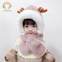 LA ❀  หูฟังเด็ก,ชุดผ้าพันคอหมวกอบอุ่นน่ารักแฟชั่น