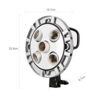 Godox TL-5 Studio E27 5 Socket Bulb Tricolor Light Lamp Multi Holder Speedring,AC Slave Flash Holder