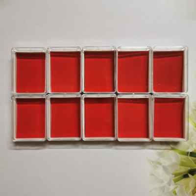 ตลับใส่พระ กล่องใส่พระ ภายในบุกำมะหยี่สีแดง  size 5.3x3.8x2 ซม.  (No.04) ขายแพ็คละ 10 กล่อง