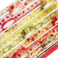 10Pcs Gold Foil Washi Tape Set Fruit Decorative Adhesive Tape Journal Supplies Basic Masking Tapes Kawaii Stationery Washitape TV Remote Controllers