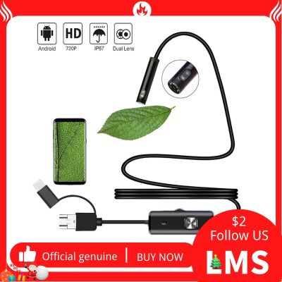 Dual Lens Car Endoscope Camera 8mm Type C USB Connect Boroscope Flexible Camera Pipe Inspection Screen for Android Phone