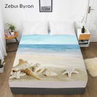 3D HD Digital Print Custom Bed Sheet With Elastic,180/150/160x200 Fitted Sheet Queen/King,Mattress Cover Beach