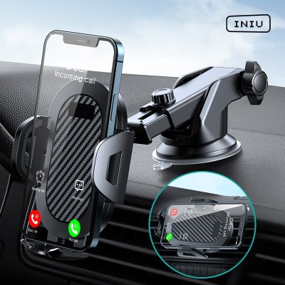 INIU ที่วางโทรศัพท์ในรถยนต์ตัวดูดติดขาตั้งโทรศัพท์ GPS โทรศัพท์รองรับมือถือสำหรับ Iphone 13 12 11 Pro Max X 7 8 Xiaomi Huawei Samsung