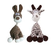 Sounding Dog Toy Donkey Shape Corduroy Chew Toy Cartoon Squeak Sounding Plush Pet Toy Interactive Corn Grain Donkey Pet Supplies Toys