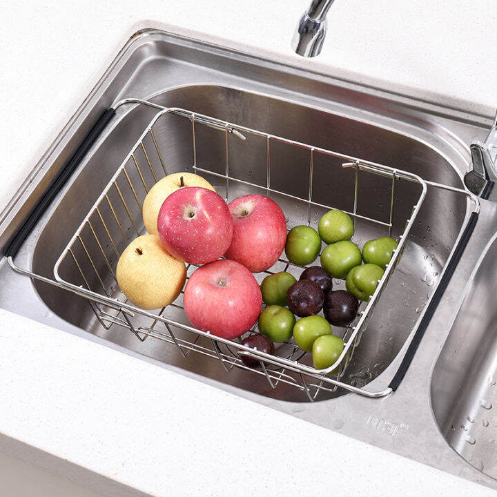 stainless-steel-adjustable-sink-dish-drain-rack-single-layer-expandable-drying-basket-fruit-bowl-drainer-holder-kitchen-utensils