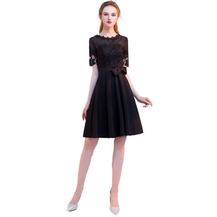 banquet-small-evening-dress-womens-2022-new-black-short-dignified-simple-generous-temperament-socialite-slim-dress