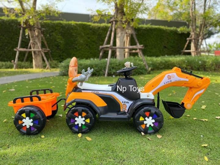 toykidsshop-รถแบตเตอรี่เด็ก-รถเด็กนั่งแมคโคร-ที่ตักใช้ระบบไฟฟ้า-มีกระบะพ่วงท้าย-no-003