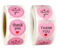 100-500pcs Red Heart Stickers Pink Thank You Stickers for Small Business Gift  Sealing Label Shipping Sticker Handmade Decor Stickers Labels