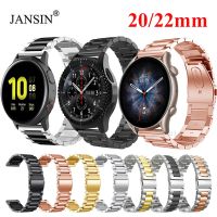 22mm 20mmm Metal Strap For Samsung galaxy watch 3 45mm 41mm Classic 42 46mm s3 Active 2 Watchband Amazfit Bip GT2 Pro 2e GTS GTR