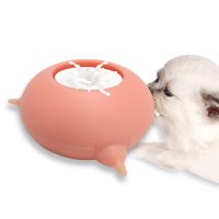 ✆∈ Pet Silicone Doggie Cat Bubble Milk Bowl Feeder 3 Nipples for Newborn Pets Kittens Puppies Feeding Bowl