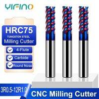 YIFINO HRC75 ทังสเตนเหล็กคาร์ไบด์สีน้ําเงินนาโนเคลือบรอบจมูกกัดตัด CNC เครื่องจักร EndMills เครื่องมือ