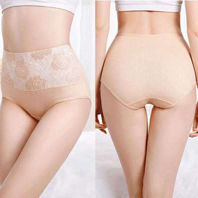 2023 Korean Womens Panties Female Underpants Cotton Underwear High Waist Panties Sexy Lingeries Soft Briefs Plus Size Pantys 3PCS/Lot
