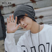 MOLAN หมวกสำหรับทั้งหญิงและชายหมวกมวยระบายอากาศได้ดีรุ่นหมวกคลุมผมของผู้ชายหมวกหมวกถักซ้อนลำลองทรงหลวม