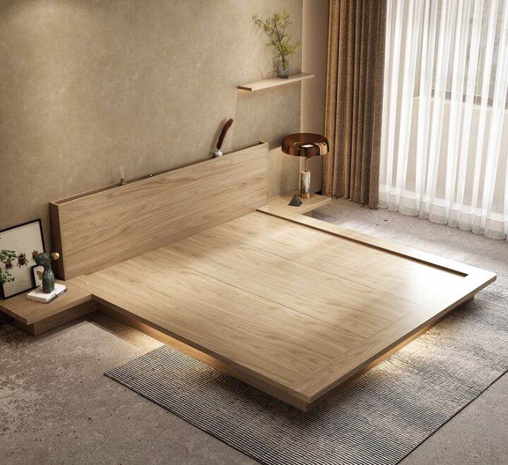 PREORDER YSK light luxury tatami Japanese MUJI stylish bedframe, Modern ...