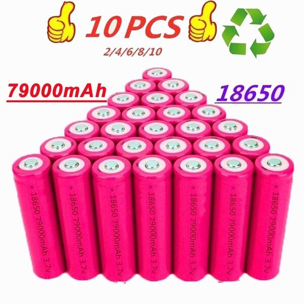 100-new-18650แบตเตอรี่ลิเธียม79000mah-แบบชาร์จไฟได้ไฟฉายไฟหน้าแบตเตอรี่ลิเธียมไอออนของเล่น-ชาร์จไฟฟ้า