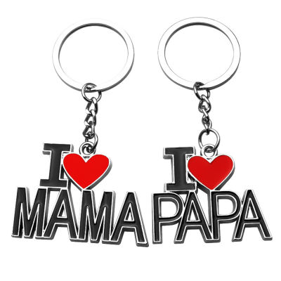 Fashion Jewelry Valentine S Gift MOM PAPA Family Letters Metal Keychains Fathers Day Keychain