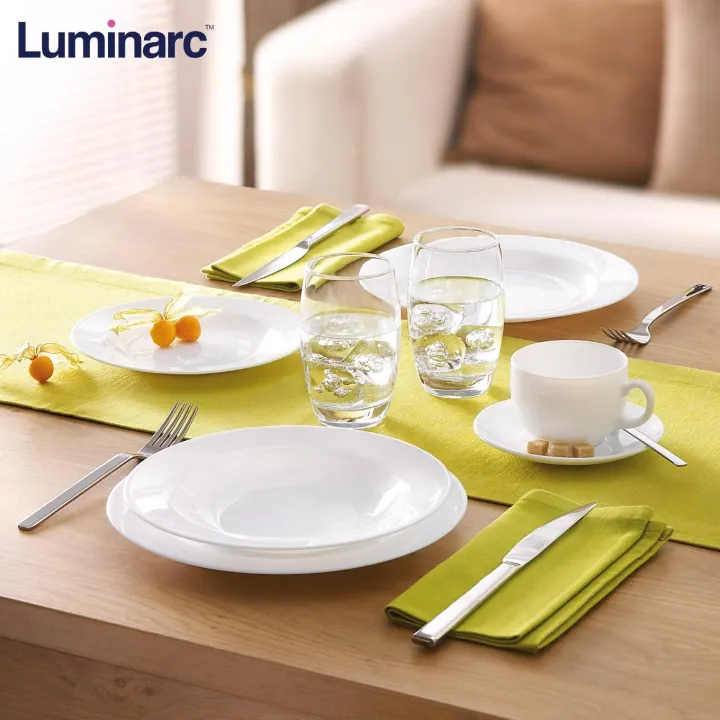 Luminarc Evolution 16pc White Dinner Set Plates Set Opal Microwave