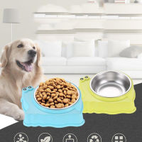 Pet Bowl Dog Bowl Pet Feeder Stainless Steel Bowl Cartoon For Food Water Feeding