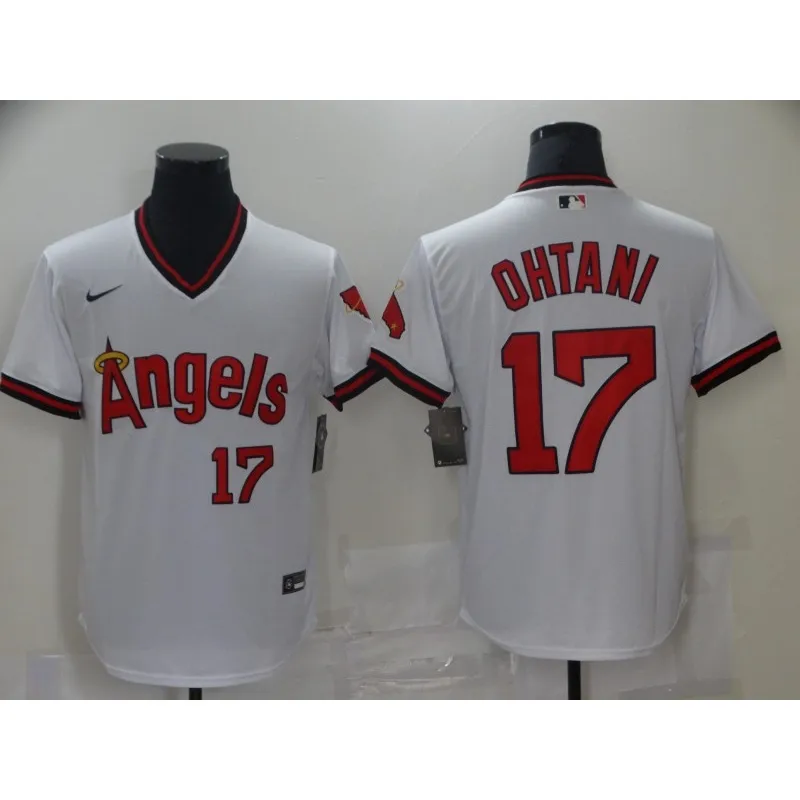 MLB Los Angeles Angels 17 Shohei Ohtani White Red Grey Army Green Elite  Baseball Jersey