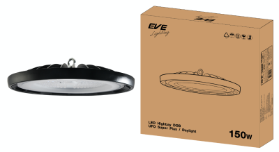 โคมไฮเปย์ UFO EVE LED High bay 150w highbay 150วัตต รุ่น DOB UFO Super Plus Daylight แสงขาว