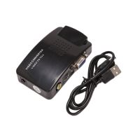 Adaptor AV ke VGA konverter RCA VGA PC komposit RCA s-video AV Input ke PC VGA LCD Output kotak saklar konverter