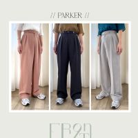 Front Nine : Parker trousers กางเกงทรงตรงขายาว แต่งกระดุม 3 เม็ด