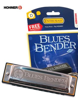 Hohner ฮาร์โมนิก้า รุ่น Blues Bender / 10 ช่อง คีย์ D (Harmonica Key D) + แถมฟรีเคส &amp; คอร์สออนไลน์