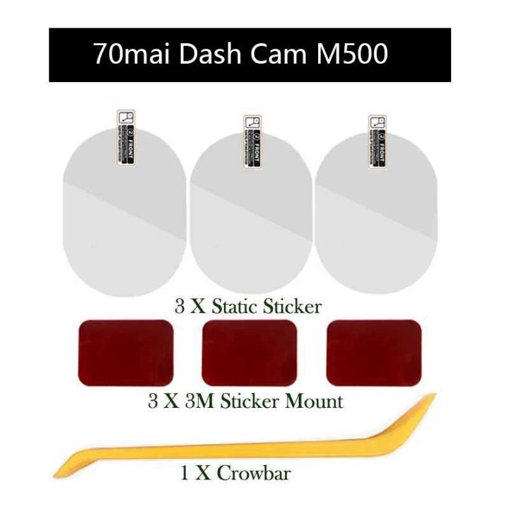 for-70mai-dash-cam-m500-dash-cam-smart-3m-film-and-static-stickers-for-70mai-m500-car-dvr-3m-film-holder-3pcs